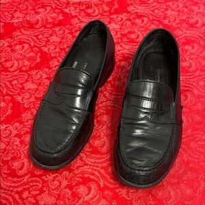 Rockport Penny Loafers Men 10.5 Black Leather Slip On Dress Shoes Classic